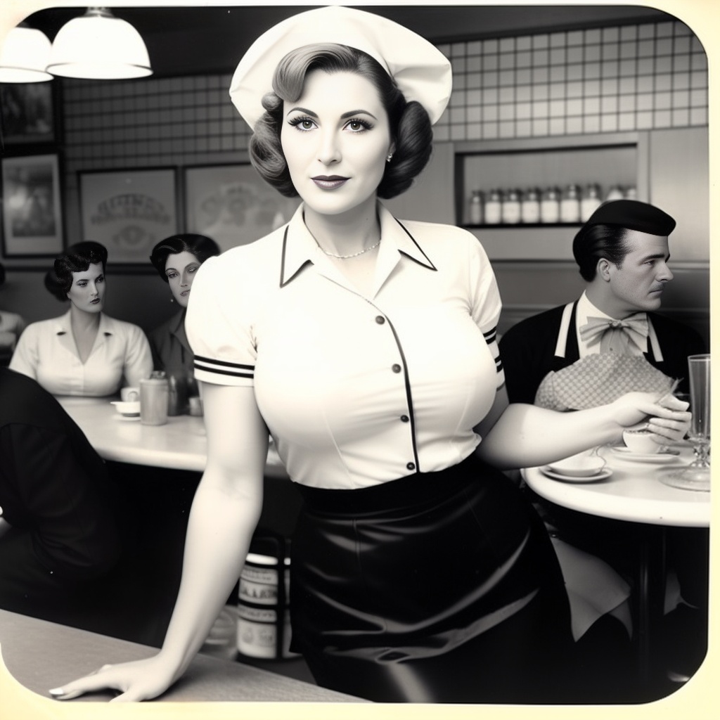 AIMOMS Vintage Busty Waitress